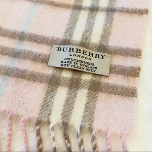 Burberry Cashmere Pink Nova Check Scarf